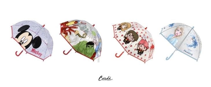 Disney umbrella, marvel umbrella, and harry potter umbrella