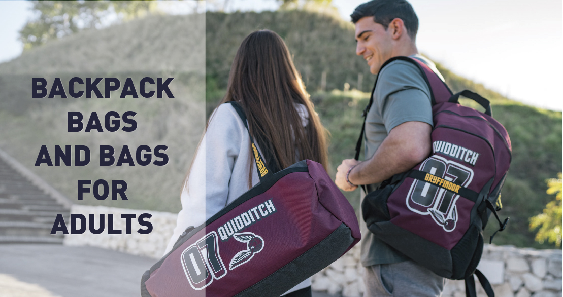 Backpacks and bags for adults. They can't be missing from your store!